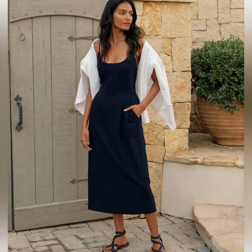 Jenni Kayne Rhode Dress NWT Raw Silk Black